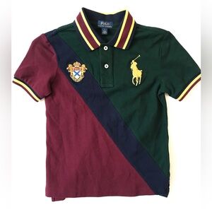 POLO Ralph Lauren Kids Rugby Golf Shirt Short Sleeve Polo Size 7 Big Pony Crest